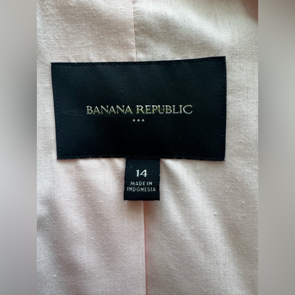 BANANA REPUBLIC Dusty Pink Linen Blazer 14 - Picture 4 of 5